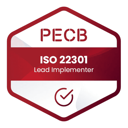 ISO 22301 Lead Implementer certification badge