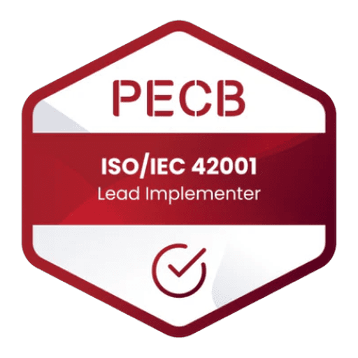 ISO/IEC 42001 Lead Implementer certification badge